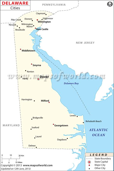 List of places in Delaware .